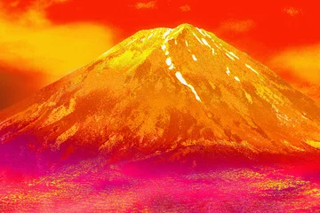 Muurstickers 赤富士 © Shagaism