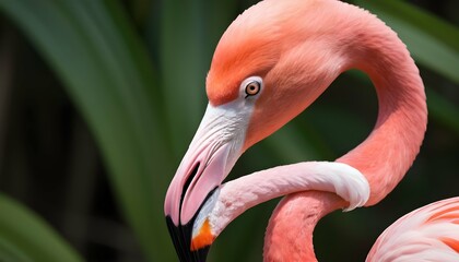 A Flamingo With A Distinctive Beak Shape