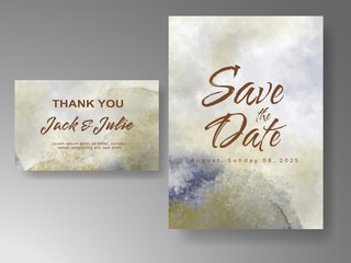 Wedding invitation with abstract watercolor background