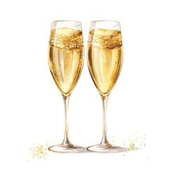 Festive Champagne Glasses Clipart