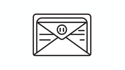 Mail add icon in outline style vector illustration