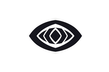 2D black and white Eye flat icon Logo, isolated with transparent background. The geometric eye symbol and emblem. 