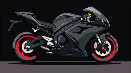 Motorcycle silhouette Vector. Flat style. Side view