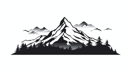 Mountain vector silhouette vector isolated illustration