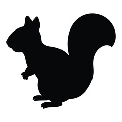 black and white Squirrel silhouette
