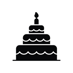 Black Solid Cake vetor icon