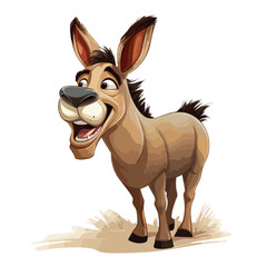 Obraz na płótnie Canvas Funny Donkey Clipart isolated on white background
