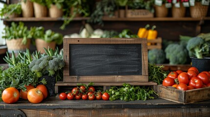 Vegetables with wooden board for labeling