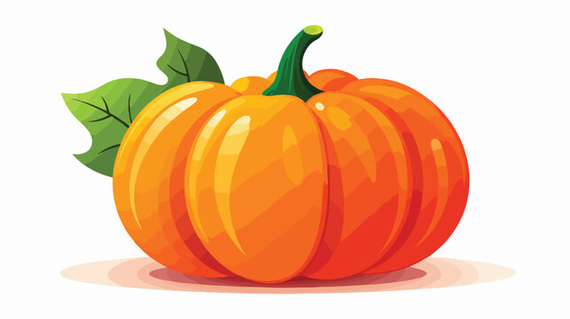 Pumpkin flat vector isolated on white background 