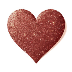 Glitter Heart clipart isolated on white background 