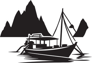 Boat Silhouettes EPS Sea Boat Vector Cool Boat Clipart	
