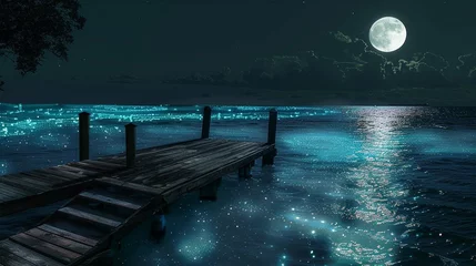 Foto op Plexiglas moon over the sea © Sana