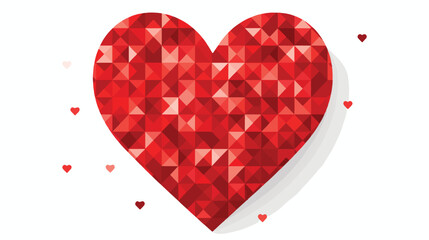 Red heart mosaic. Vector illustration. flat vector