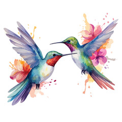 Hummingbirds Clipart Watercolor clipart isolated on