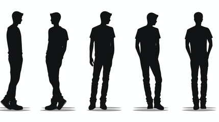 Silhouette man with t-shirt and pants design flat vector