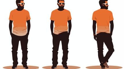 Silhouette man with t-shirt and pants design flat vector