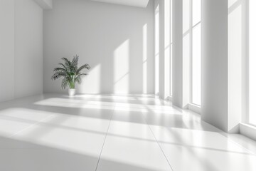 A white wall with a tree branch casting a shadow on it