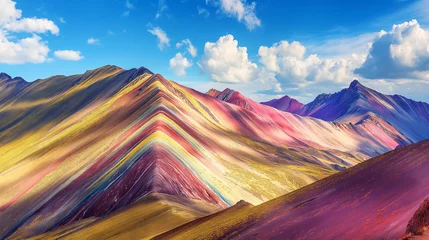 Fotobehang Vinicunca Vinicunca mountain in Peru in seven colors.