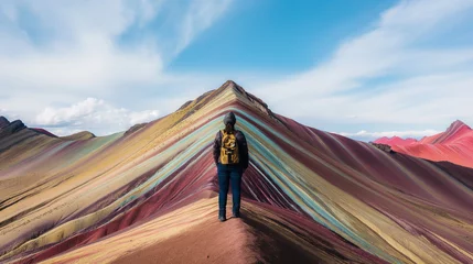 Papier Peint photo Vinicunca Vinicunca mountain in Peru in seven colors.
