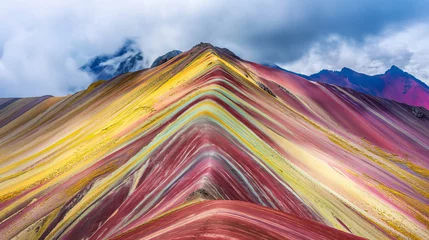 Peel and stick wallpaper Vinicunca Vinicunca mountain in Peru in seven colors.