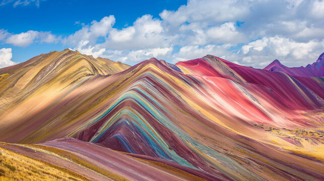 Vinicunca mountain in Peru in seven colors.