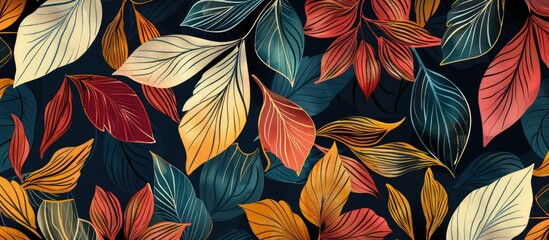 Abstract floral and leaf pattern for modern interiors design and textiles