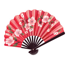Japanese fan clipart isolated on white background