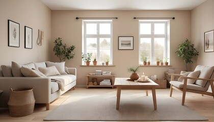 Soft beige hues of the walls create a soothing backdrop, inviting relaxation and tranquility.