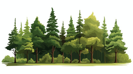 Tree forest natural camping foliage plant flat vector