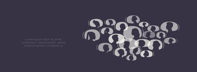 Different people in chat bubbles. Communication concept.