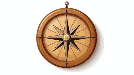 Wooden Compass vector flat vector isolated on white