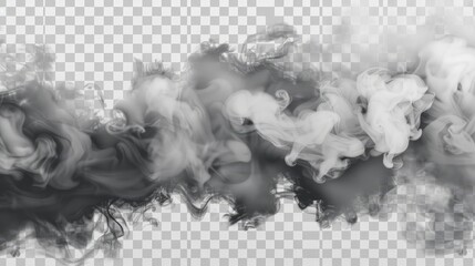 Realistic transparent wavy hot steam or smoke effect. Evaporation, fog or haze. Spooky mist cloud. Food or drink vapour vector background