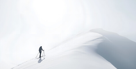 scene of skier on piste - obrazy, fototapety, plakaty