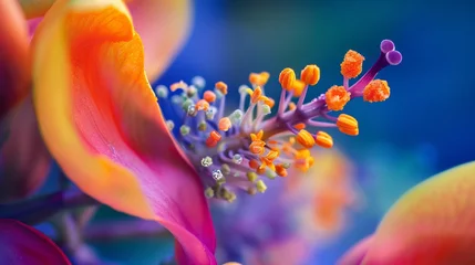 Küchenrückwand glas motiv Macro close up photography of vibrant color flower as a creative abstract background © Alexander