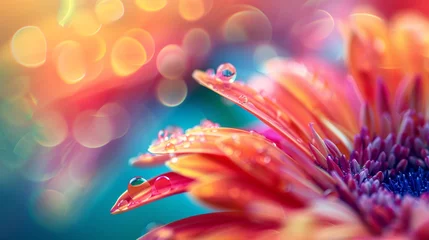 Poster Macro close up photography of vibrant color flower as a creative abstract background © Alexander