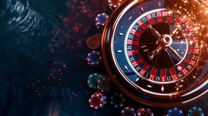 Beautiful roulette on a dark background
