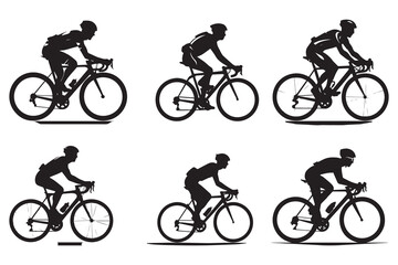 Obraz premium Cycling silhouette vector