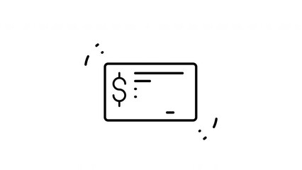 Check card with a dollar symbol. Suitable for financial blog posts, banking advertisements, or illustrating online payment methods in presentations.