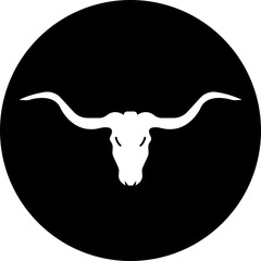 Bull and Cow head icon in Fill style. Farm Animal. Beef, milk, lactose symbol Suitable for many purposes. Elegance drawing art buffalo cow ox bull head design inspiration on transparent background.
