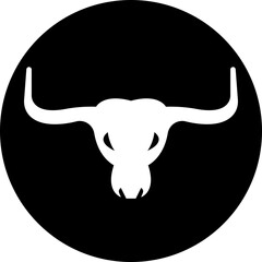 Bull and Cow head icon in Fill style. Farm Animal. Beef, milk, lactose symbol Suitable for many purposes. Elegance drawing art buffalo cow ox bull head design inspiration on transparent background.
