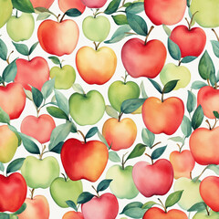 juicy apples watercolor illustration