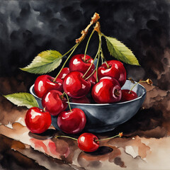 cherries in a bowl