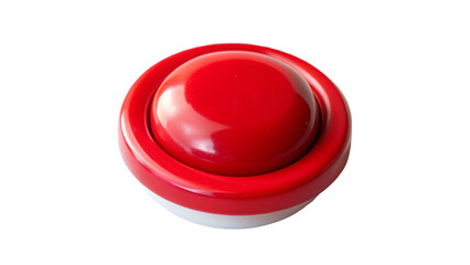 Red button. isolated on transparent background.