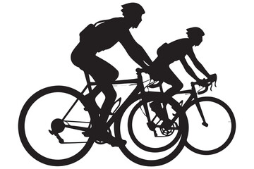 Cycling silhouette vector