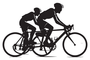 Obraz premium Cycling silhouette vector