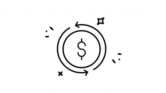 Black and white dollar sign in a circle suitable for finance, banking, investments, and monetary concept designs.