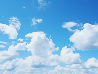 Naklejka na ściany i meble Blue Sky with Clouds at Summer Background. Generative AI