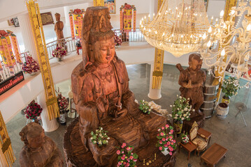 Wat Hyua pla kang is the most famous landmark, Chiang Rai, Thailand - obrazy, fototapety, plakaty