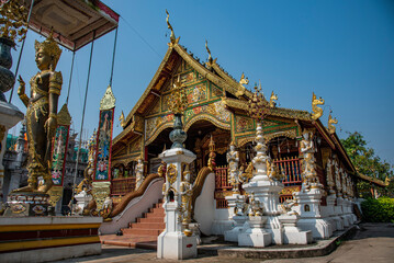 Wat Ming Muang is the most famous landmark, Chiang Rai, Thailand - obrazy, fototapety, plakaty