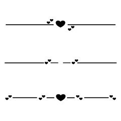Heart text dividers, paragraph dividers, borders, frames and separators 